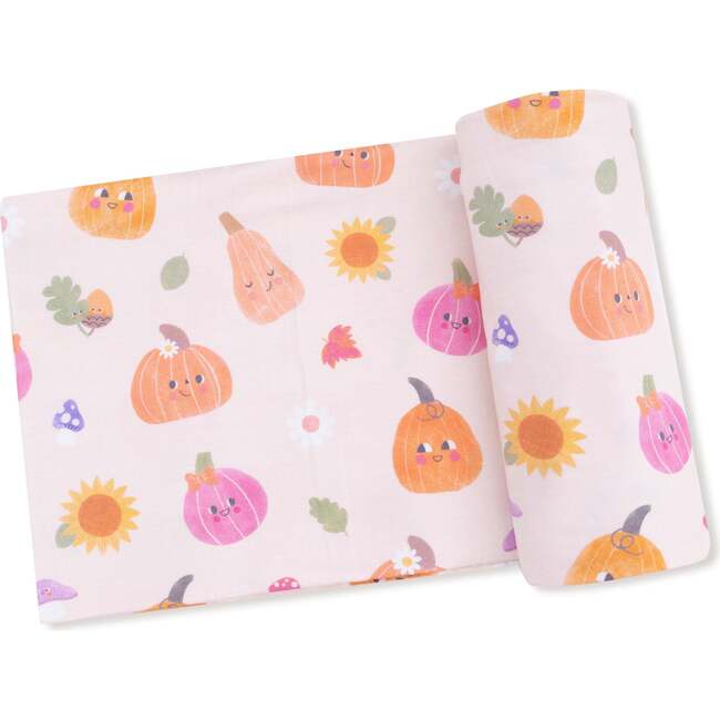 Swaddle Blanket Autumn Pumpkins, Pink