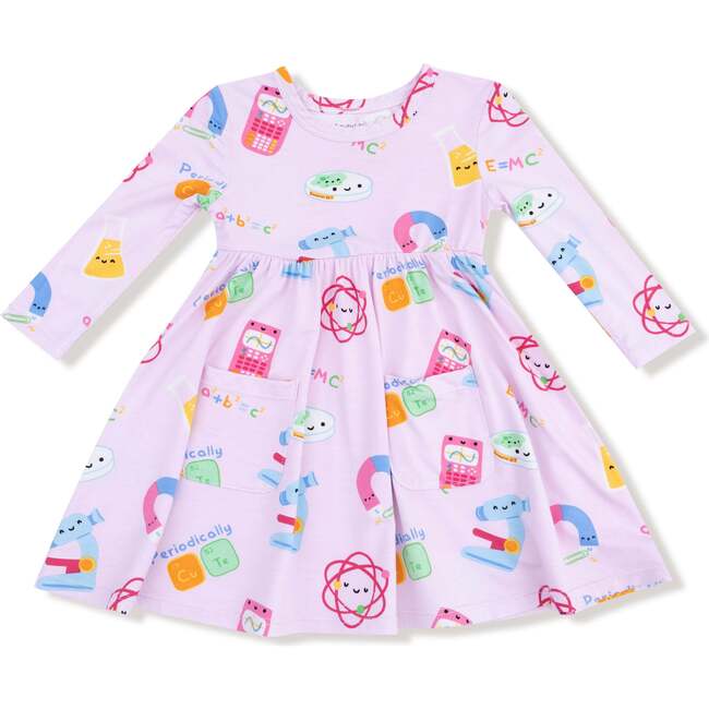 Twirly Long Sleeve Dress Future Scientist, Pink