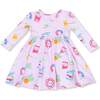 Twirly Long Sleeve Dress Future Scientist, Pink - Dresses - 1 - thumbnail