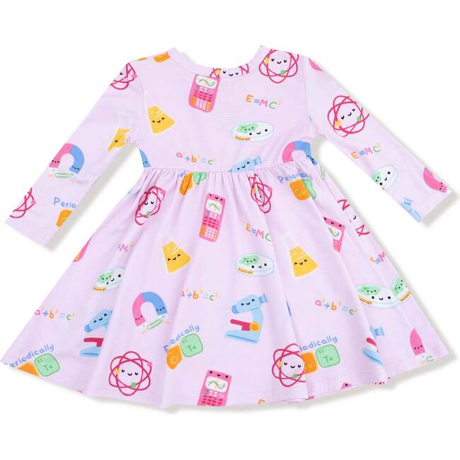 Twirly Long Sleeve Dress Future Scientist, Pink - Dresses - 2