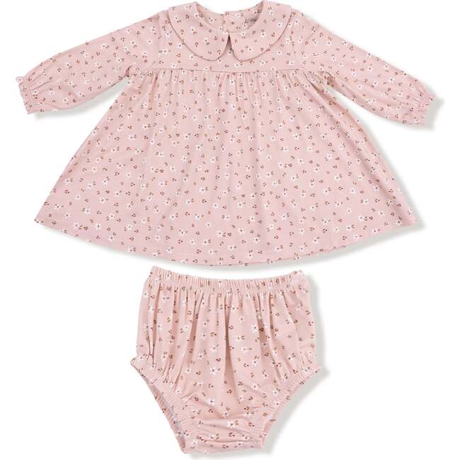Long Sleeve Dress + Diaper Cover Carrie Floral, Viscose from Bamboo