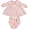 Long Sleeve Dress + Diaper Cover Carrie Floral, Viscose from Bamboo - Dresses - 1 - thumbnail