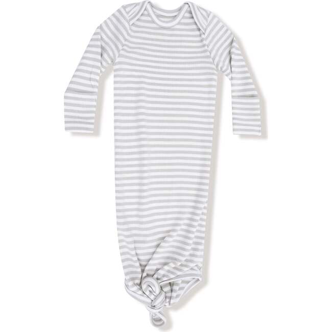 Knotted Gown Basics, Stripe, Mineral- Grey/White