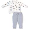Raglan Sweatshirt and Jogger Set Construction Vehicles, French Terry - Mixed Apparel Set - 1 - thumbnail