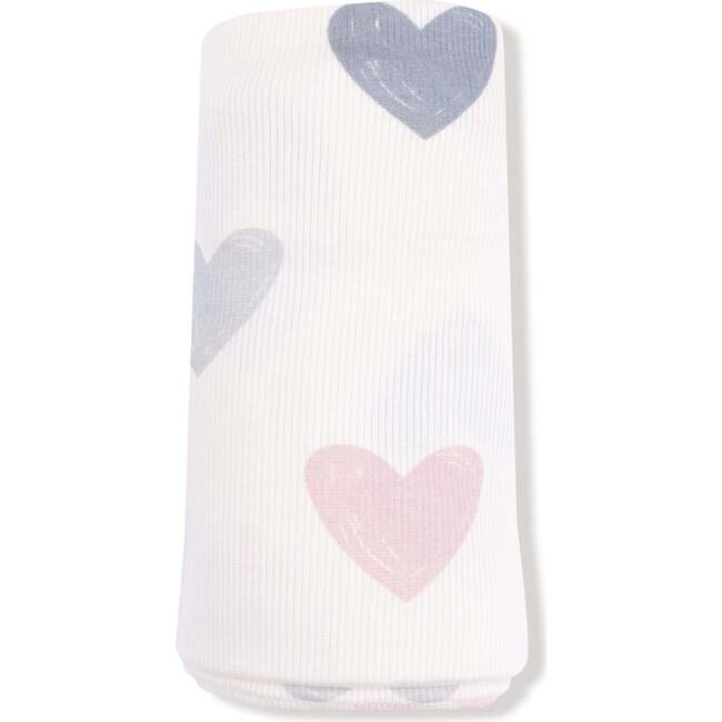 Swaddle Blanket Hearts, Modal Rib - Swaddles - 2
