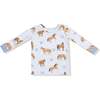 Long Sleeve Loungewear Set Horses, Blue - Mixed Apparel Set - 2