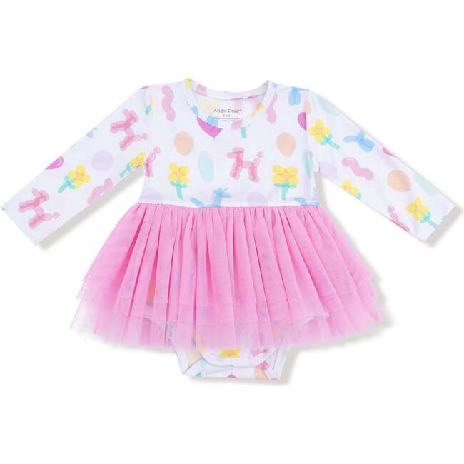 Long Sleeve Tutu Bodysuit Balloon Animals Pink