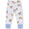 Long Sleeve Loungewear Set Horses, Blue - Mixed Apparel Set - 3