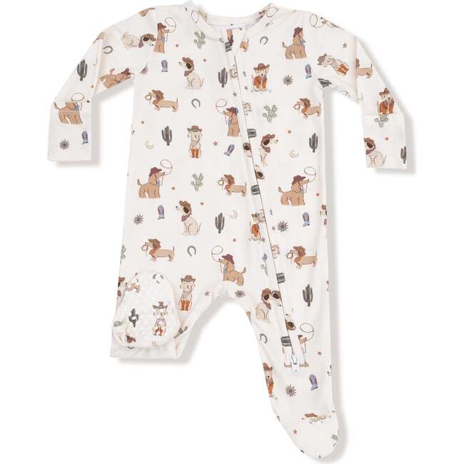 2 Way Zipper Footie Cowboy Dogs