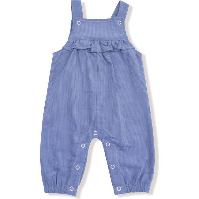 Yoke Ruffle Overall Corduroy, Stonewash
