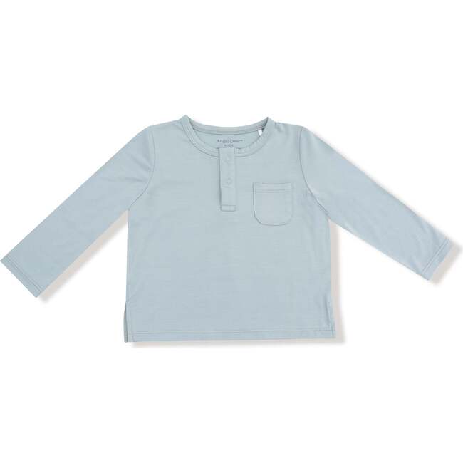 Long Sleeve Henley with Pocket Basics, Jadeite