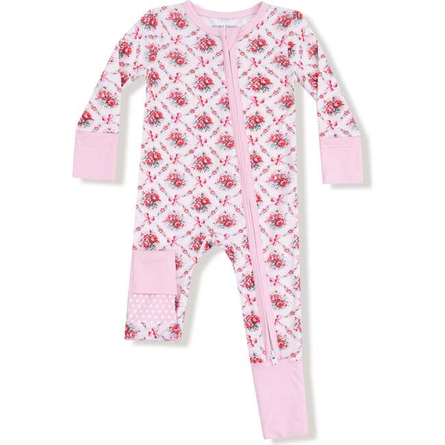 Convertible Romper Rose Bow Lattice