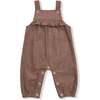 Yoke Ruffle Overall Corduroy, Chocolate Malt - Overalls - 1 - thumbnail