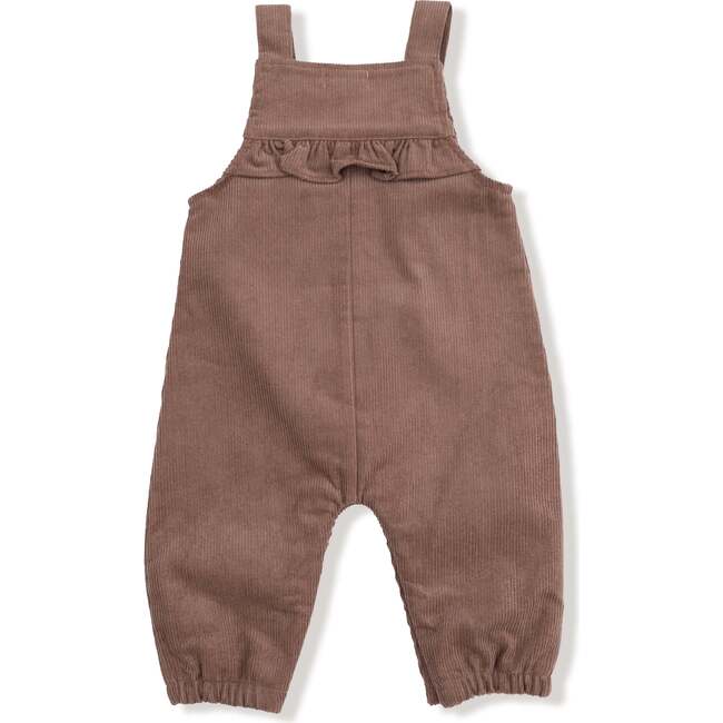 Yoke Ruffle Overall Corduroy, Chocolate Malt