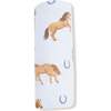 Swaddle Blanket Horses, Blue - Swaddles - 2