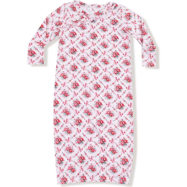 Kimono Gown Rose Bow Lattice