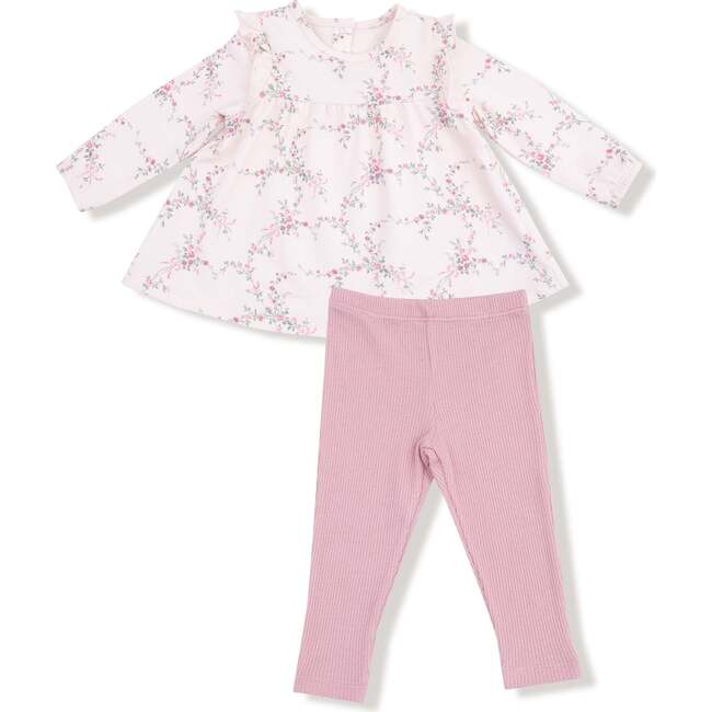 Long Sleeve High Wasited Top with Ruffles + Legging French Terry, Antoinette Floral