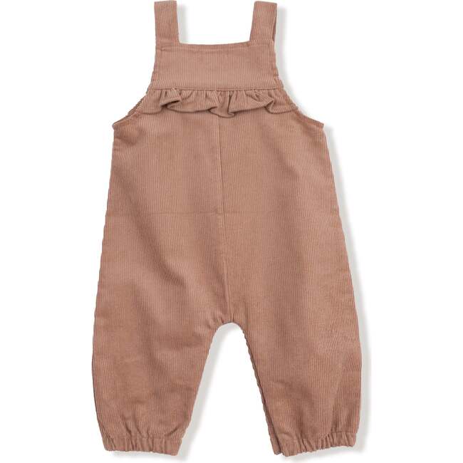 Yoke Ruffle Overall Corduroy, Cafe Au Lait