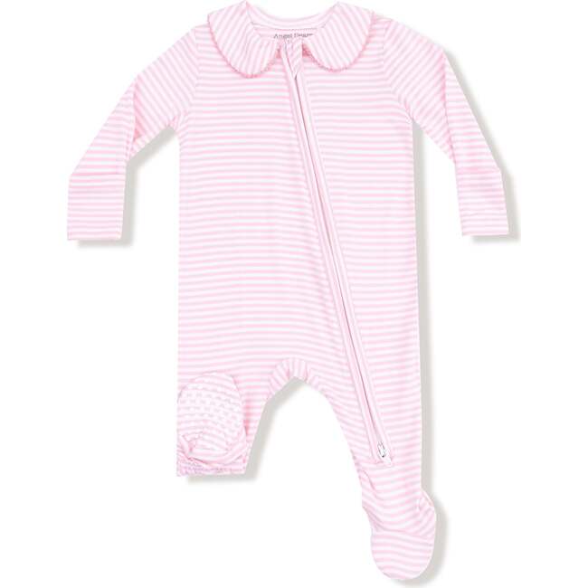 Peter Pan 2 Way Zipper Footie, Pink Stripe