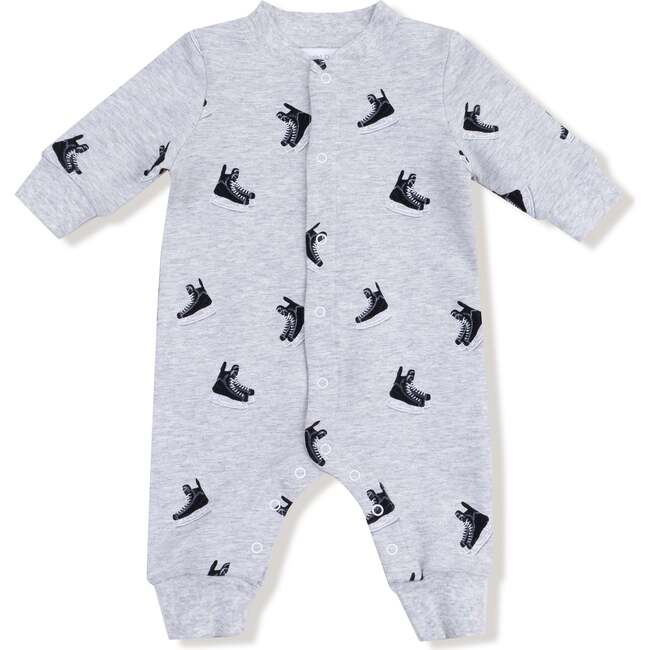Baseball Collar Romper With Front Placket