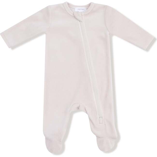Oatmeal Velour Footie Velour Teddy Bear