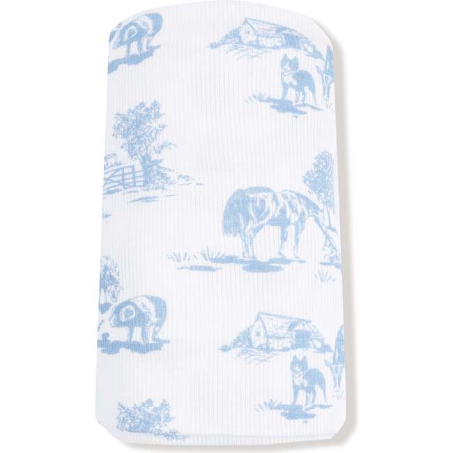 Swaddle Blanket Farm Toile, Blue