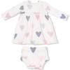 Simple Dress + Bloomer Hearts, Modal Rib - Dresses - 1 - thumbnail