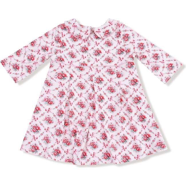 Box Pleat Dress & Diaper Cover, Rose Bow Lattice Rose Bow Lattice - Dresses - 2