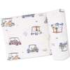 Swaddle Blanket, White Golf Carts - Swaddles - 1 - thumbnail