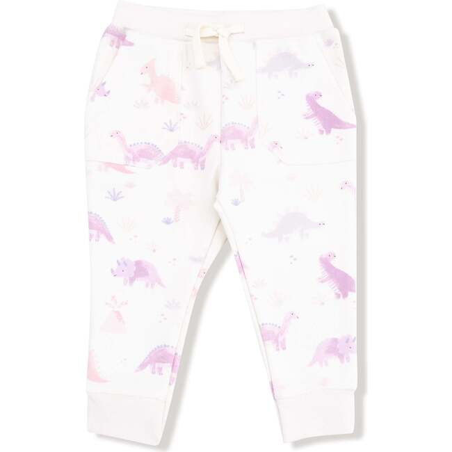 Ruffle Sweatshirt and Jogger Pant Soft Dinos- French Terry, Purple - Mixed Apparel Set - 3