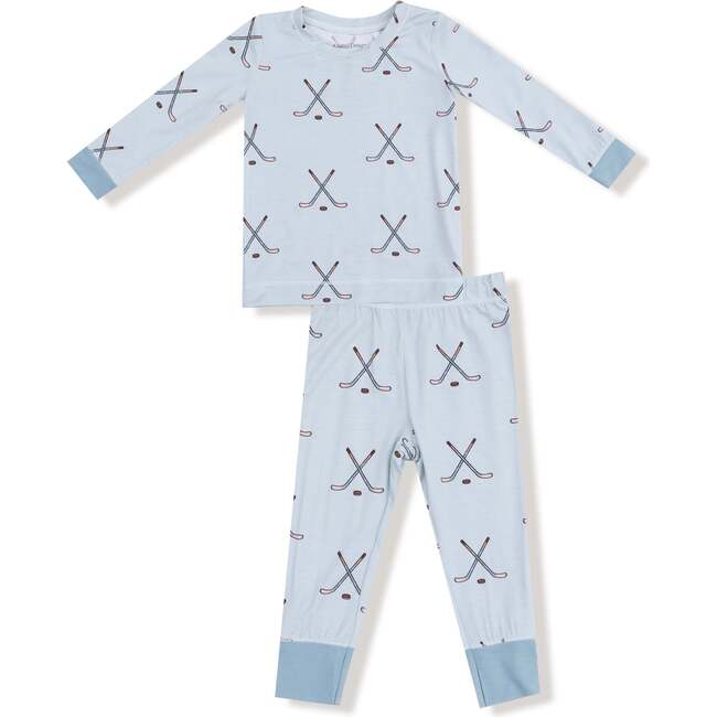 Long Sleeve Loungewear Set Hockey, Stone Blue
