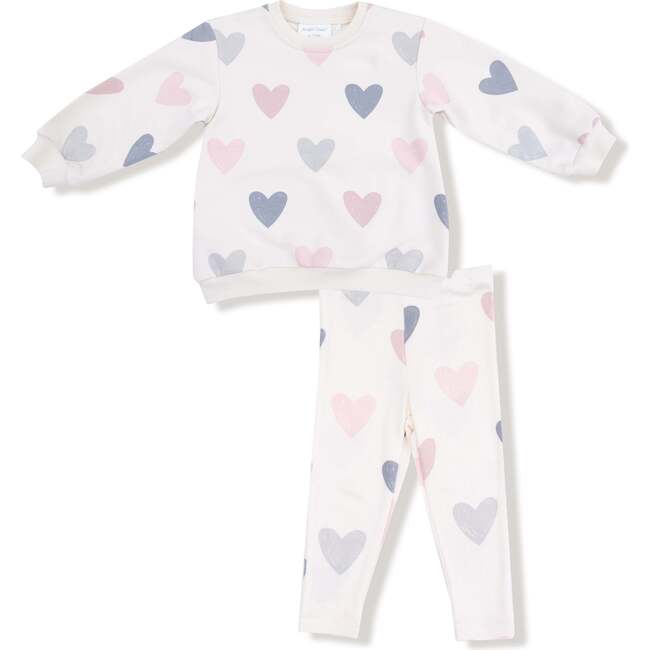 Puffy Long Sleeve Oversized Sweatshirt + Legging Hearts, French Terry