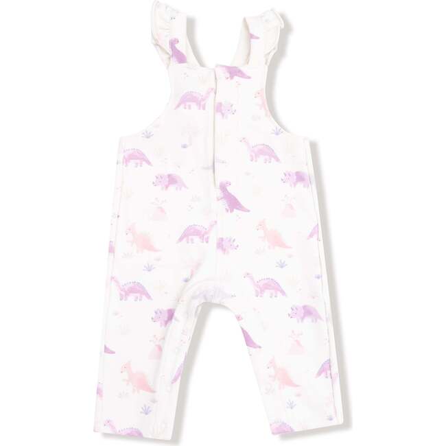 Front Placket Ruffle Overall Soft Dinos- French Terry, Purple