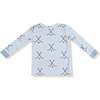 Long Sleeve Loungewear Set Hockey, Stone Blue - Mixed Apparel Set - 2