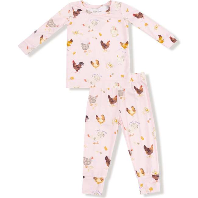 Long Sleeve Loungewear Set Collectors Chickens, Pink