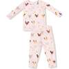 Long Sleeve Loungewear Set Collectors Chickens, Pink - Mixed Apparel Set - 1 - thumbnail