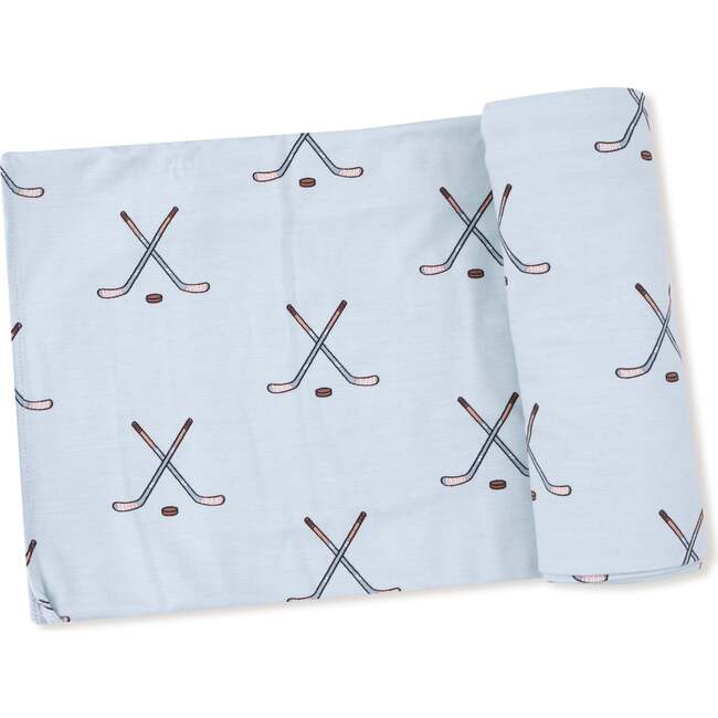 Swaddle Blanket Hockey, Stone Blue