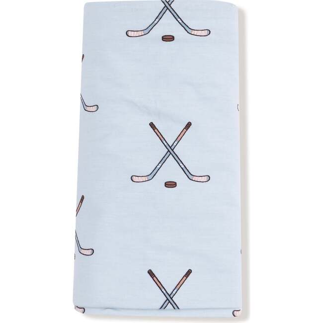 Swaddle Blanket Hockey, Stone Blue - Swaddles - 2