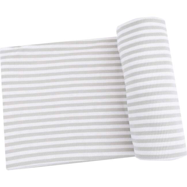 Swaddle Blanket Basics, Stripe, Mineral- Grey/White