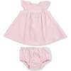 Scoop Yoke with Ruffle Dress + Bloomer Corduroy, Veiled Pink - Dresses - 1 - thumbnail