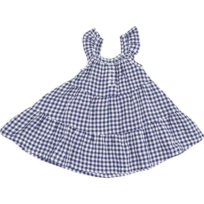 Twirly Sundress, Navy Gingham - Dresses - 1
