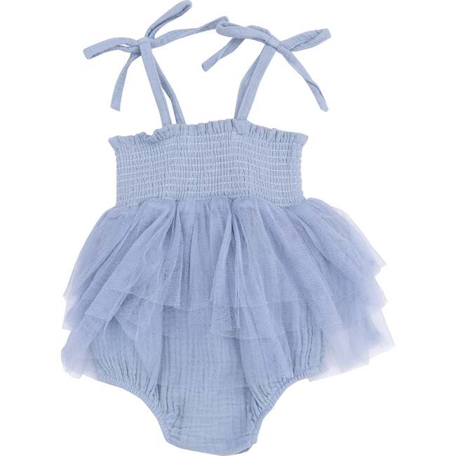 Tutu Bubble, Solid Muslin Dusty Blue - Dresses - 1