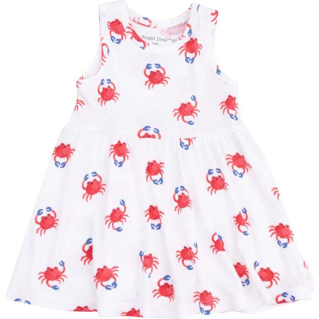 Toddler Tank Dress, Crabby Cuties White - Dresses - 1