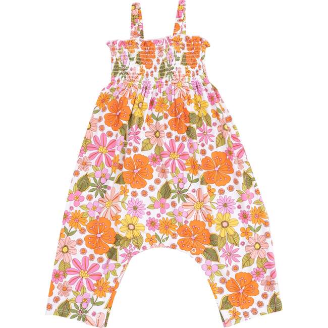 Tie Strap Smocked Romper, Boho Beachy Floral - Rompers - 1