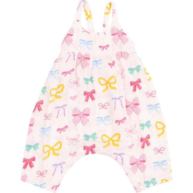 Tie Back Romper, Colorful Bows - Rompers - 1