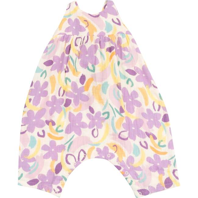 Tie Back Romper, Painty Daisy - Rompers - 1