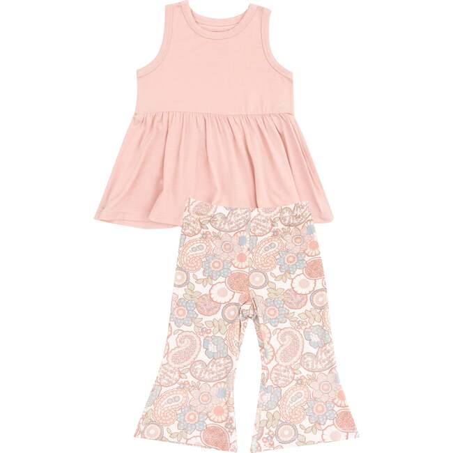 Tank Peplum Top + Baby Bells, Folk Paisley - Mixed Apparel Set - 1