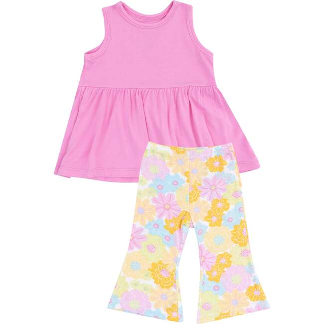 Tank Peplum Top + Baby Bells, Sunny Dahlias - Mixed Apparel Set - 1