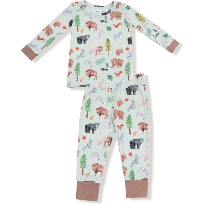 Long Sleeve Loungewear Set American Woodland Animals