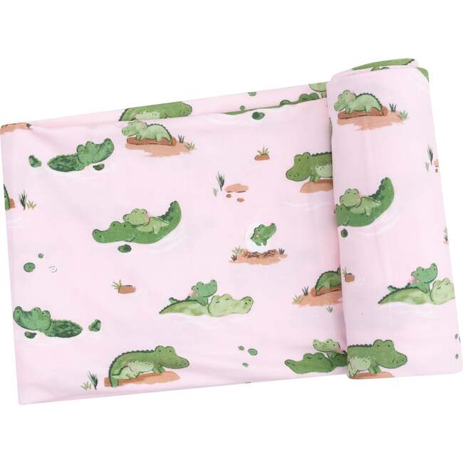 Swaddle Blanket, Alligator Pink - Swaddles - 1